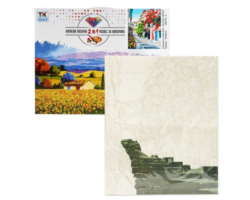 Картина за номерами + Алмазна мозаїка B 78750 (30) "TK Group", 40х50 см, "Італійське місто", в коробці