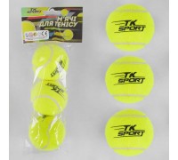 М'яч для тенісу C 40193 (80) "TK Sport" 3шт в пакеті, d = 6см