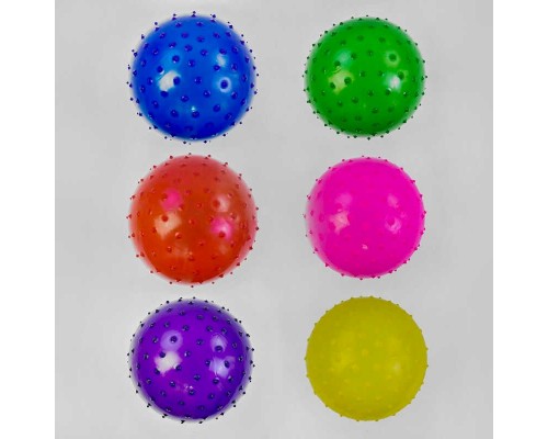 М'яч гумовий масажний С 40285 (400) 6 кольорів, діаметр 24 см, 70 грамів