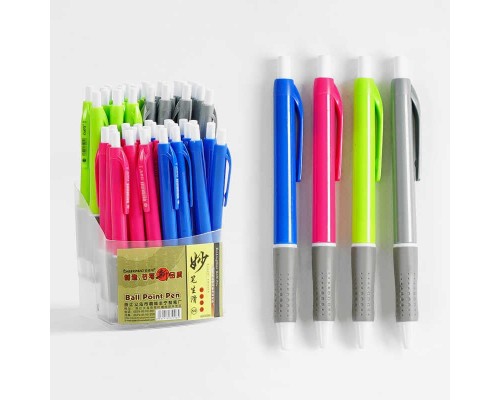 Набір кулькових ручок D 35199 (40) ЦІНА ЗА 50 ШТУК У БЛОЦІ, 4 кольори, синя паста