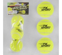 М`яч для тенісу C 40194 (80) "TK Sport" 3шт в пакеті, d=6см