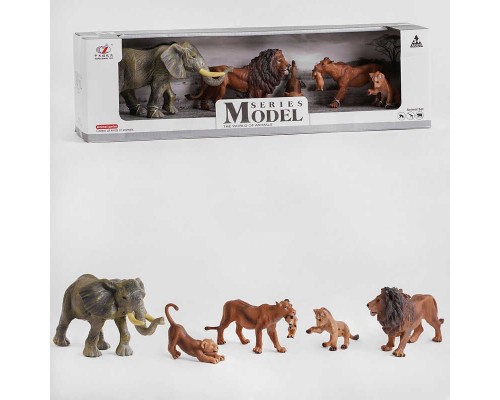 Набір тварин Q 9899 D 45 (24/2) "Дикі тварини", 5 фігурок тварин, в коробці