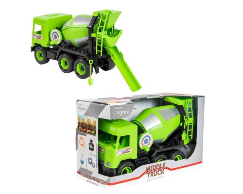 гр Авто "Middle truck" бетонозмішувач (4) 39485 (св. зелений) в коробці "Tigres"