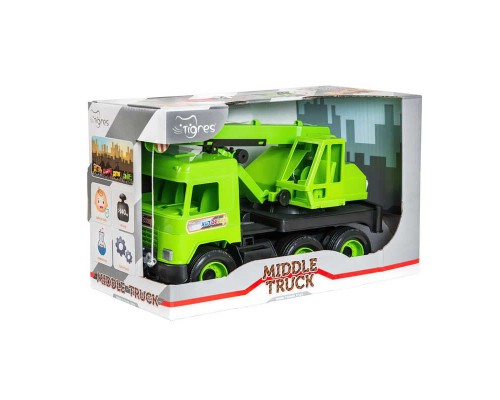 гр Авто "Middle truck" кран (4) 39483 (св. зелений) в коробці "Tigres"
