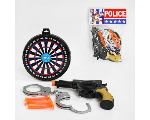 Поліцейський набір 08-21 (288/2) пістолет, мішень, силіконові патрони, наручники, у пакеті