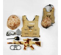 Військовий набір HD 308 (36/2) 8 елементів, бронежилет, шолом, автомат, у сітці