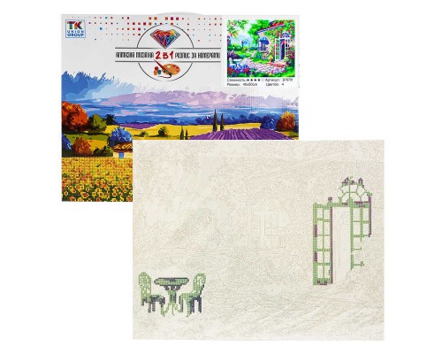 Картина за номерами + Алмазна мозаїка B 78701 (30) "TK Group", 40х50 см, "Заміський будиночок", в коробці