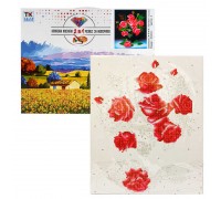 Картина за номерами + Алмазна мозаїка 2в1 YHDGJ 70264 (30) "TK Group", 50х40см, "Рожеві троянди", в коробці