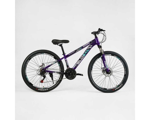 Велосипед Спортивний Corso 26" дюймів «Global» GL-26577 (1) рама сталева 13’’, обладнання Saiguan 21 швидкість, зібран на 75