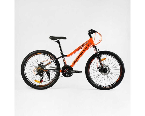 Велосипед Спортивний Corso «Gravity» 24" дюйми GR-24005 (1) рама алюмінієва 12’’, обладнання Shimano 21 швидкість, зібран на 75