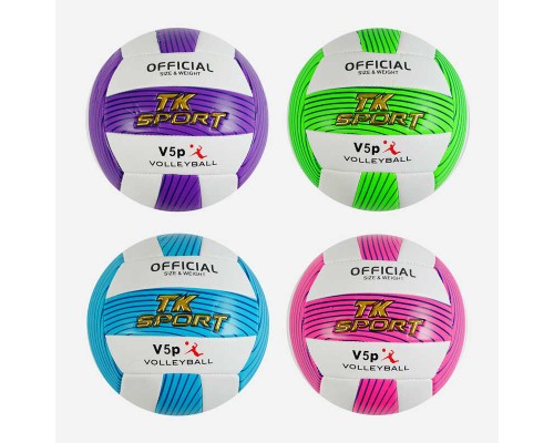 М`яч волейбольний C 60969 (60) "TK Sport" 4 види, матеріал м`який PVC, вага 280-300 грамів, розмір №5, ВИДАЄТЬСЯ ТІЛЬКИ МІКС ВИДІВ