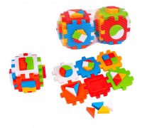 гр Куб "Розумний малюк Комбі" 2476 (12) "Technok Toys" по 6 граней, 12 частин сортера, 34 частини фігурок, 12см, в сітці
