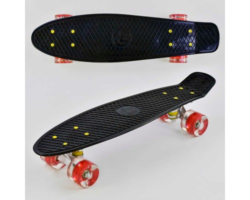 Скейт Пенні борд 0990 (8) Best Board, ЧОРНИЙ, дошка = 55см, колеса PU зі світлом, діаметр 6 см
