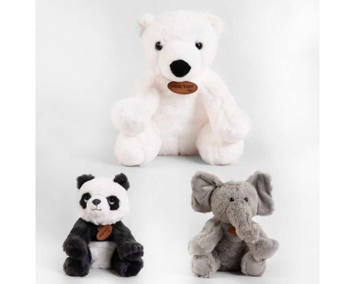 М'яка іграшка D 34611 (200) "Слон, Панда, Ведмідь", 3 види, 25см