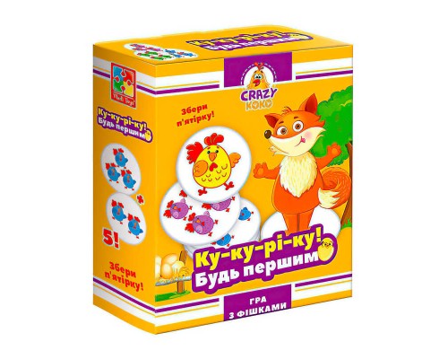 гр Гра настільна розважальна Crazy Koko "Ку-ку-рі-ку" VT8025-08 (16) "Vladi Toys", в коробці