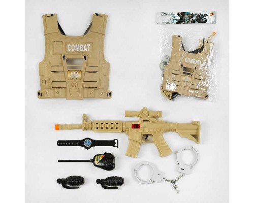 Військовий набір HY - 3 (60) 6 елементів, бронежилет, автомат, гранати, рація, у пакеті