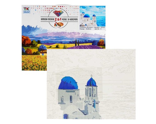 Картина за номерами + Алмазна мозаїка B 73213 (30) "TK Group", 40х50 см, "Греція", в коробці