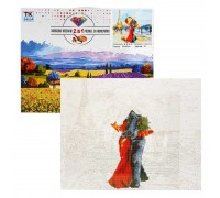 Картина за номерами + Алмазна мозаїка 2в1 YHDGJ 70310 (30) "TK Group", 50х40см, "Побачення у Парижі", в коробці