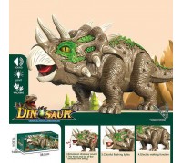 Динозавр 904 A (42/2) ходить, виляє хвостом та головою, відтворює звуки, язик підсвічується червоним, в коробці
