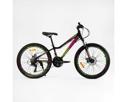 Велосипед Спортивний Corso «Gravity» 24" дюйми GR-24191 (1) рама алюмінієва 12’’, обладнання Shimano 21 швидкість, зібран на 75