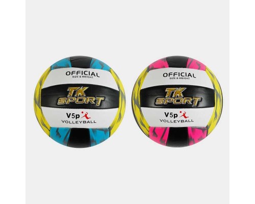 М`яч волейбольний C 60987 (60) "TK Sport" 2 види, матеріал м`який PVC, вага 280-300 грамів, розмір №5